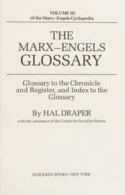Tapa de The Marx-Engels glossary