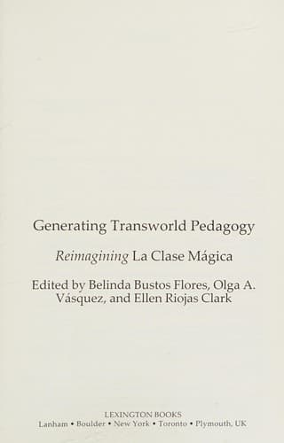 Tapa de Generating transworld pedagogy