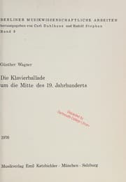 Tapa de Die Klavierballade um die Mitte des 19. Jahrhunderts