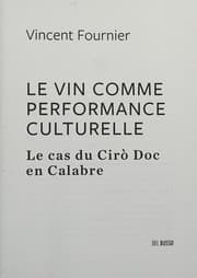 Tapa de Le vin comme performance culturelle