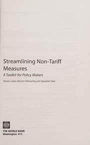Tapa de Streamlining non-tariff measures