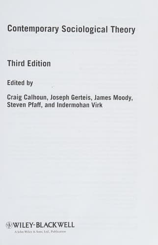 Tapa de Contemporary sociological theory