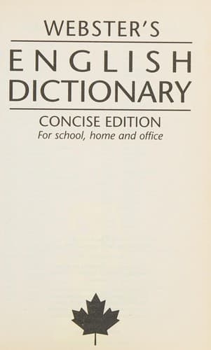 Tapa de Webster's English dictionary