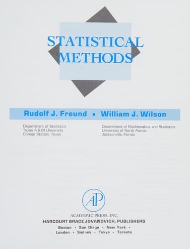 Tapa de Statistical methods
