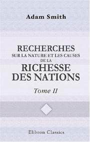 Tapa de Recherches sur la nature et les causes de la richesse des nations