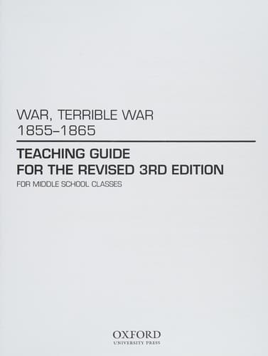 Tapa de War, Terrible War, 1855-1865