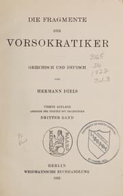 Tapa de Die Fragmente der Vorsokratiker, griechisch und deutsch