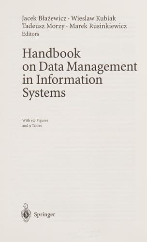 Tapa de Handbook on data management in information systems