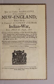 Tapa de A new and further narrative of the state of New-England, being a continued account of the bloudy Indian-war, from March till August, 1676