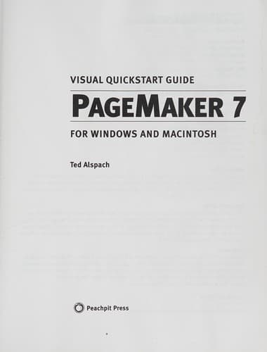 Tapa de PageMaker 7 for Windows and Macintosh