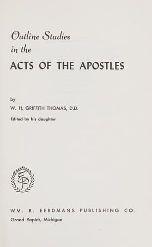 Tapa de OUTLINE STUDIES IN ACTS