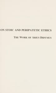 Tapa de On Stoic and Peripatetic ethics