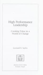 Tapa de High Performance Leadership