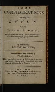 Tapa de Some considerations touching the style of the H. Scriptures