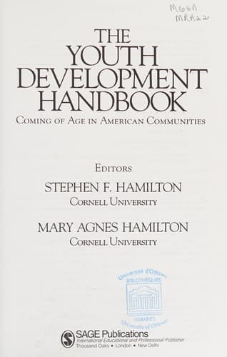 Tapa de The youth development handbook