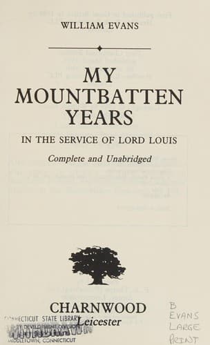 Tapa de My Mountbatten Years