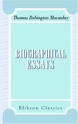 Tapa de Biographical Essays