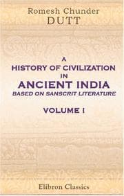 Tapa de A History of Civilization in Ancient India, Based on Sanscrit Literature