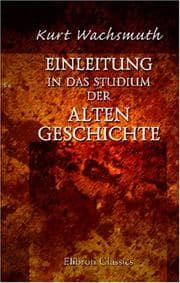 Tapa de Einleitung in das studium der alten Geschichte