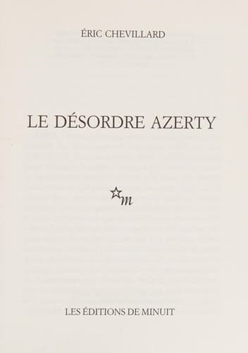 Tapa de Le désordre Azerty