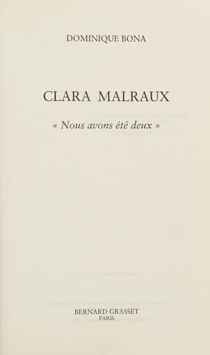 Tapa de Clara Malraux