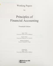 Tapa de Working papers for Principles of financial accounting