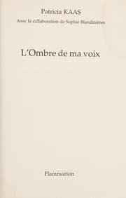 Tapa de L'ombre de ma voix