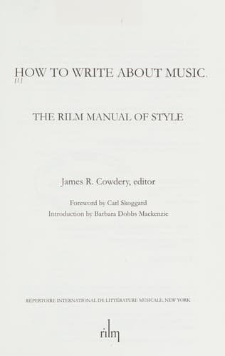 Tapa de How to write about music