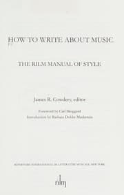 Tapa de How to write about music