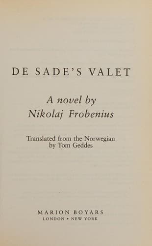 Tapa de De Sade's valet