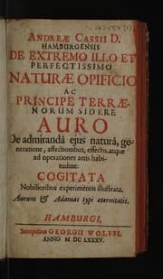 Tapa de De extremo illo et perfectissimo naturae opificio ac principe terraenorum sidere auro