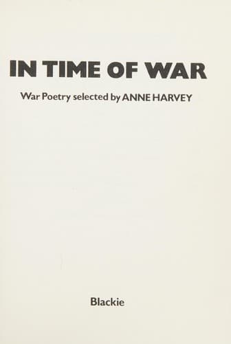 Tapa de In Time of War