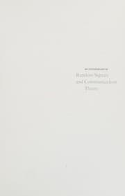 Tapa de An introduction to random signals and communication theory