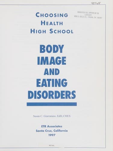 Tapa de Body image and eating disorders