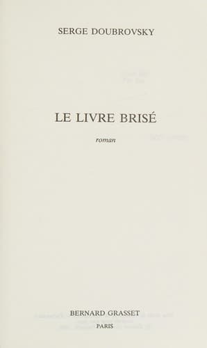 Tapa de Le Livre Brise