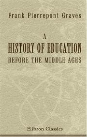 Tapa de A History of Education Before the Middle Ages