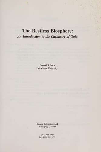 Tapa de The restless biosphere