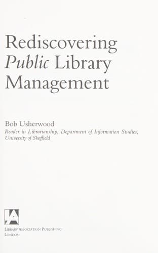 Tapa de Rediscovering Public Library Management