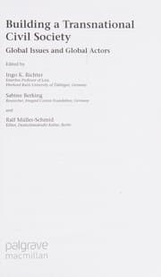 Tapa de Building a transnational civil society