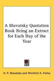 Tapa de A Blavatsky Quotation Book Being an Extract for Each Day of the Year