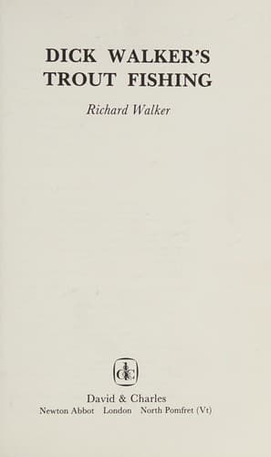 Tapa de Dick Walker's Trout fishing