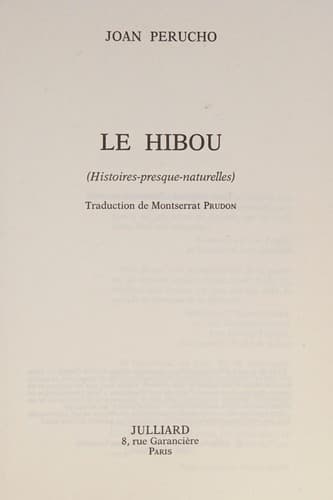 Tapa de Le Hibou