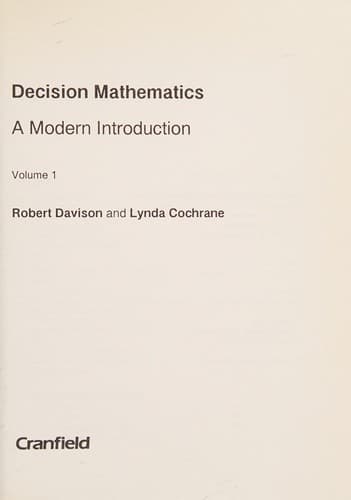 Tapa de Decision mathematics
