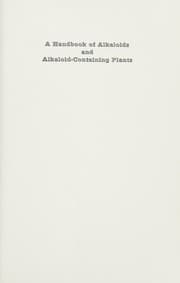 Tapa de A handbook of alkaloids and alkaloid-containing plants