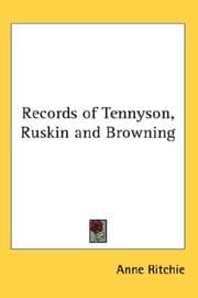 Tapa de Records of Tennyson, Ruskin and Browning