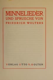 Tapa de Minnelieder und Sprueche