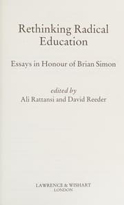 Tapa de Rethinking radical education