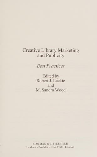 Tapa de Creative library marketing and publicity