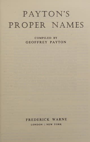 Tapa de Payton's proper names