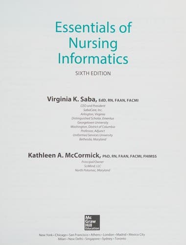Tapa de Essentials of Nursing Informatics